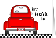 Father’s Day, from Son, Retro Red Truck with Black and White Checkers card