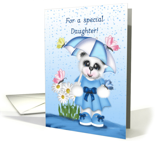 Birthday For a Young Daughter, White Teddy Bear, Blue... (1564326)