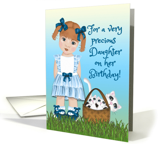 Birthday For a Young Daughter, with Kittens in a Basket card (1565346)