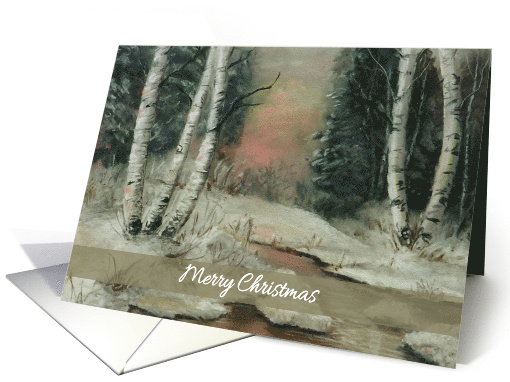 Merry Christmas, Winter Scene Painting card (1569278)