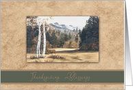 Thanksgiving Blessings, Painting of a Fall Mountain Scene, card