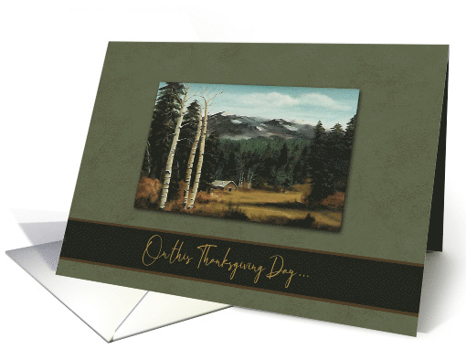 Thanksgiving, Painting of a Cabin in the Meadow, Fall... (1570840)