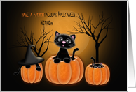 Spooktacular Halloween Nephew, Kittens in Pumpkins card