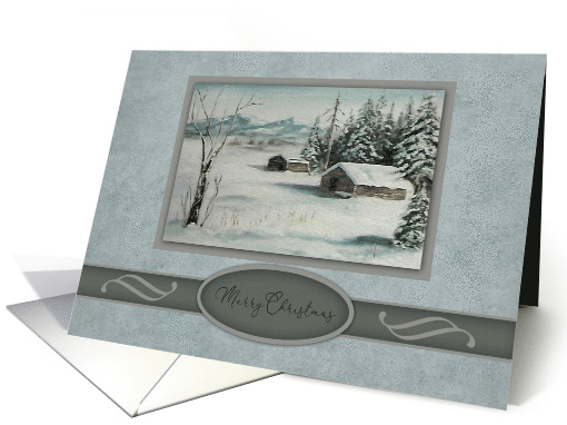 Christmas, Winter Painting of Old Buildings, Snow Covered... (1572440)