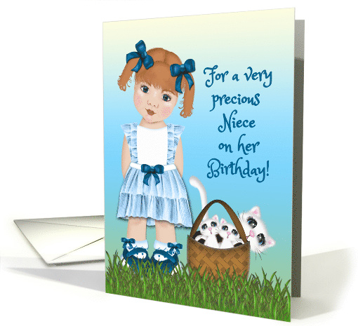 Birthday For a Young Niece, with Kittens in a Basket card (1572526)