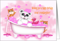 Birthday for Great Granddaughter, Teddy Bear Bathtub, Kittens, Bubbles card