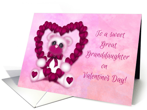 Valentine for a Great Granddaughter, Pink Teddy Bear... (1575764)