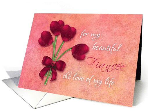 Valentine For My Fiancee, Heart Flower Bouquet card (1575876)