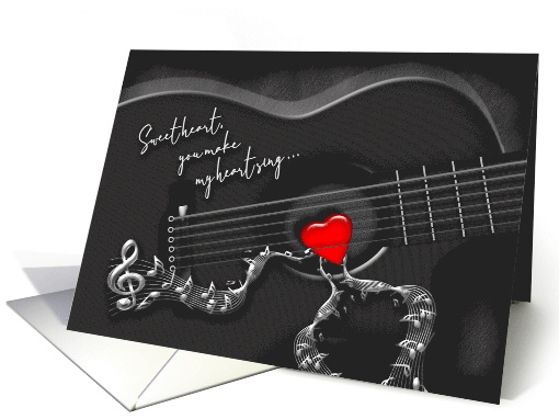 Valentine for Your Sweetheart, Guitar with Heart Pick, card (1576314)