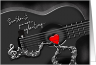 Valentine for Your Sweetheart, Guitar with Heart Pick, card