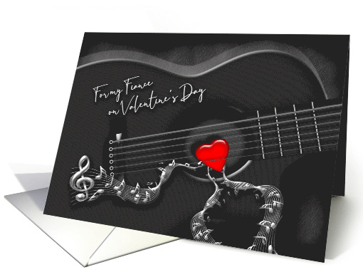 Valentine for Your Fiance, Guitar with Heart Pick card (1576502)
