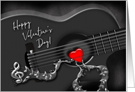 Happy Valentine’s Day, Guitar with Heart Pick card