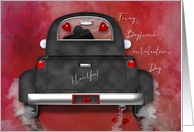 Valentine for Boyfriend, Vintage Truck, Spinning Tires, Watercolor card