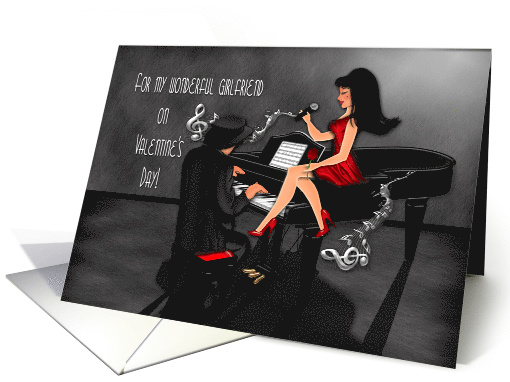 Valentine For Your Girlfriend, Man and Woman at a Piano card (1579266)