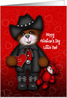 Valentine For Young Boy, Adorable Cowboy Teddy Bear, Western card