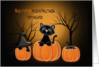 Spooktacular Halloween Stepdaughter, Kittens in Pumpkins card