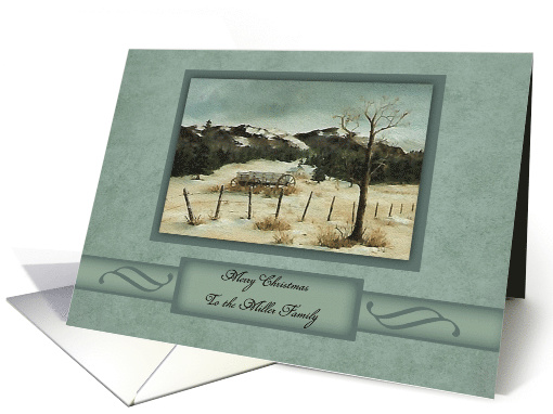Christmas, Custom Name, Winter Painting of Old Wagon in... (1582860)
