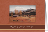 Thanksgiving, Customize Front, Painting Cabin in a Meadow, Fall Colors card