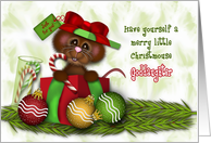 Christmas for Goddaughter, Adorable Christmas Mouse Present card