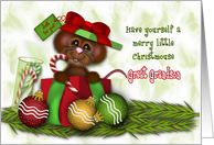 Christmas for Great Grandson, Adorable Christmas Mouse in a Present card