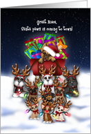 Christmas, Great Niece, Santa Paws is Coming to Town Puppies Sleigh card