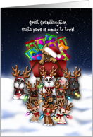 Christmas, Great Granddaughter, Santa Paws Coming to Town with Puppies card