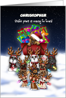 Christmas, Customize Any Name, Santa Paws Coming to Town with Puppies card