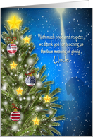 Military Christmas, Uncle, Patriotic Ornaments Pride, Respect card