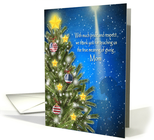 Military Christmas, Mom, Patriotic Ornaments Pride, Respect card