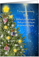 Military Christmas, Wife, Patriotic Ornaments Pride, Respect card