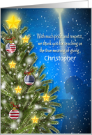 Military Christmas, Customize Name, Patriotic Ornaments Pride, Respect card
