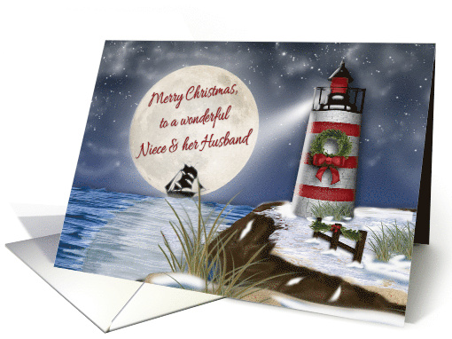 Merry Christmas, Niece and her Husband, Lighthouse, Moon... (1592112)