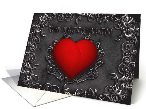 Valentine for My Beautiful Valentine Red Heart With... (1597992)