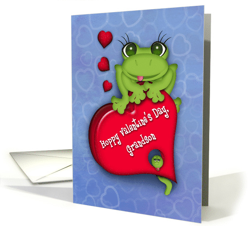 Valentine for a Grandson, Adorable Frog Sitting on Heart... (1599644)