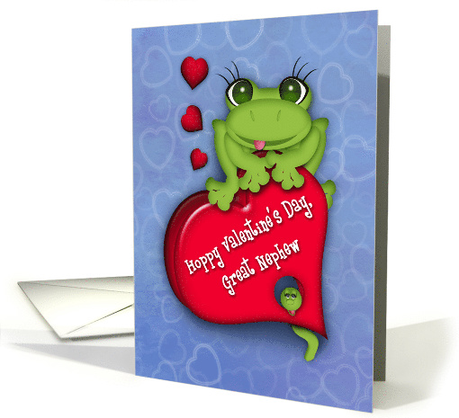 Valentine for a Great Nephew, Adorable Frog Sitting on... (1600004)