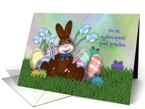 Easter for a Great Grandson, Adorable Bunny, Eggs,... (1603048)