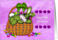 Happy Easter for a Grandnephew, Bunny Basket Full of Jelly Beans card