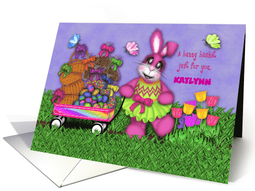Easter for Customize With Any Name Bunny Pulling Wagon... (1607104)