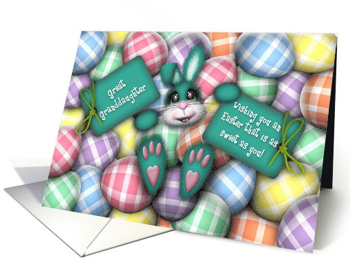 Easter for Great Granddaughter, Teal Bunny Laying in the... (1607142)