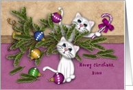 Christmas For a Niece Mischievous Kittens card