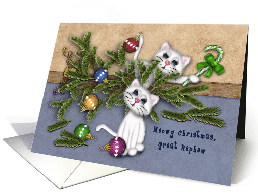 Christmas for a Great Nephew Mischievous Kittens card (1651272)