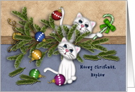 Christmas for a Nephew Mischievous Kittens card