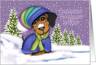 Christmas for a Great Niece Dachshund Dressed for Winter card