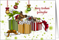 Christmas for a Goddaughter Puppies Kittens and Presents card