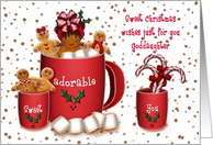 Christmas for a Goddaughter Ethnic Girl in a Cup of Coco card