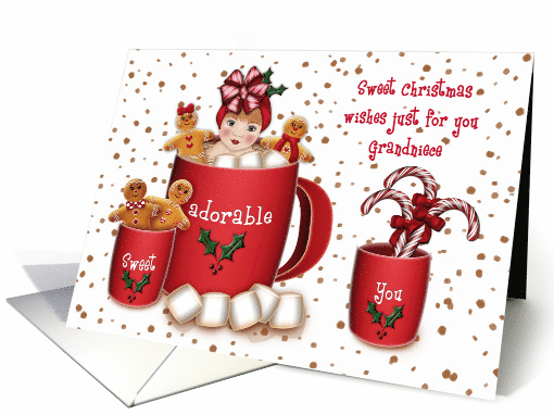 Christmas for a Grandniece Girl in a Cup of Coco card (1659608)