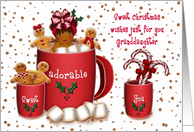 Christmas for a Granddaughter Ethnic Girl in a Cup of Coco card