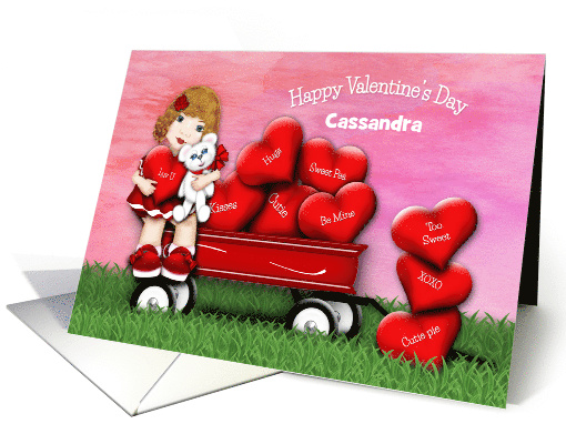 Valentine Customize with Any Name Girl Teddy Bear Wagon... (1665870)