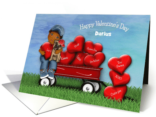 Valentine Customize with Any Name Ethnic Boy and Puppy in... (1666026)