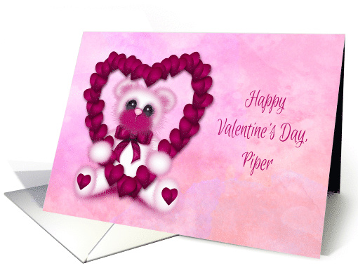 Valentine for Customize with Any Name, Pink Teddy Bear... (1667836)